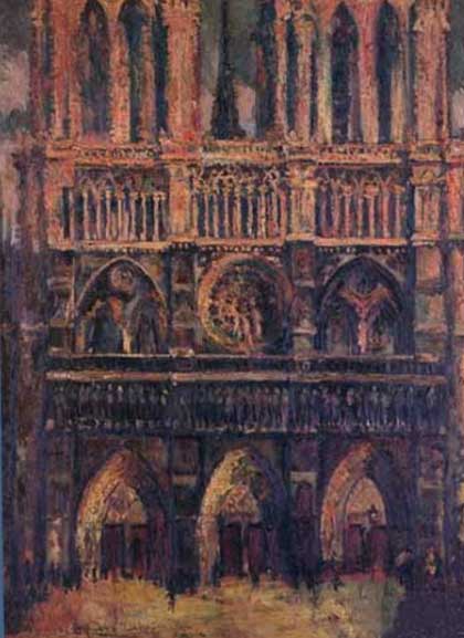 Liu Haisu  刘海粟  - Notre-Dame de Paris  1930 - oil on canvas 113x88cm - Work exhibited in Salon des Tuileries  1931