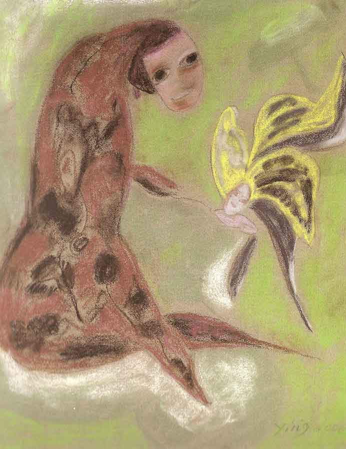 Wang Ying  王鹰 - Butterfly - pastel  2001