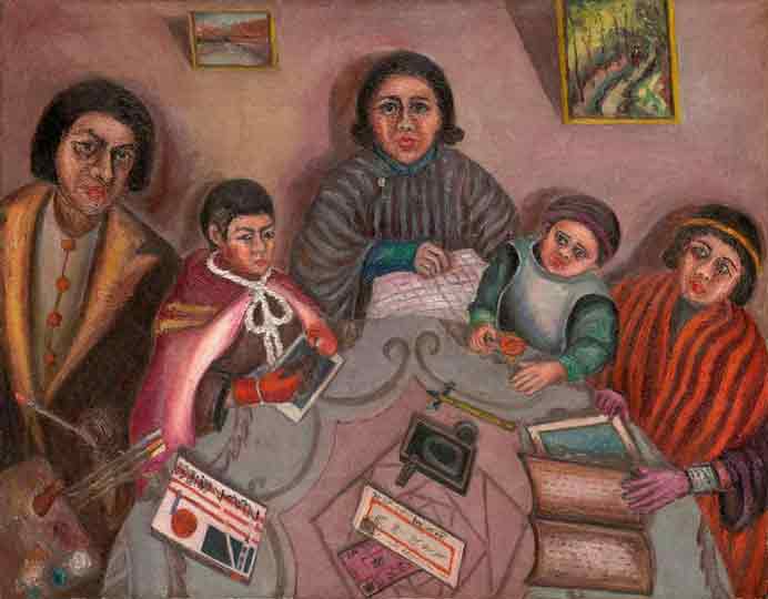 Chen Cheng-Po  陈澄波  -  My Family  -  Oil on canvas 91 x 116.5 cm  -  1931