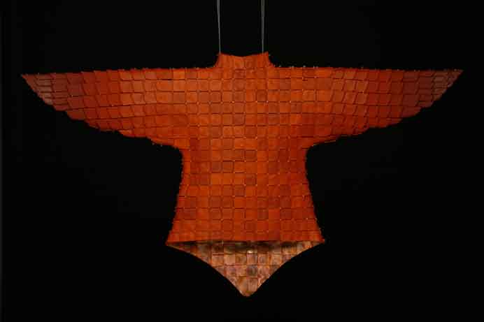 Fiona Wong Lai Ching  黃麗貞  -  Earthy Wings  -  Terracotta and copper plates  90 x 166 x 10 cm  -  2007
