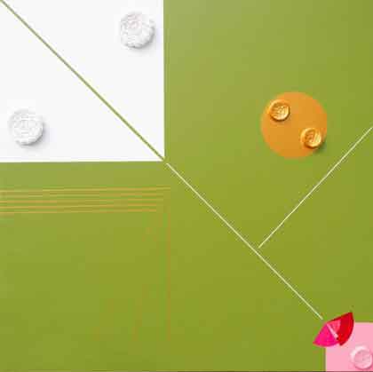 Li Cheng Hsun  李政勋  -  Confectionery N°.9  -  Acrylic on canvas 80 x 80 cm  -  2021