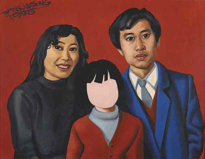 Wang Jinsong  王劲松  -  One Child Policy N°.38  -  Oil on canvas 38 x 50 cm  -  1996