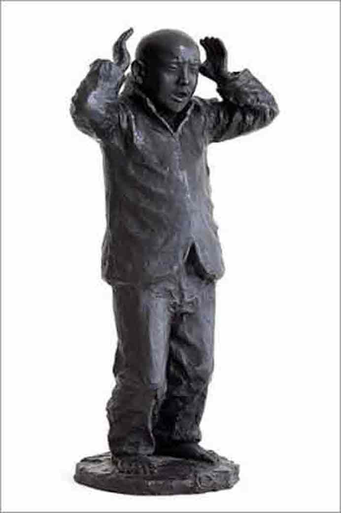 Wang Shugang  王书刚  -  Qi Gong  -  Bronze sculpture 50 x 26 x 18 cm  -  2009
