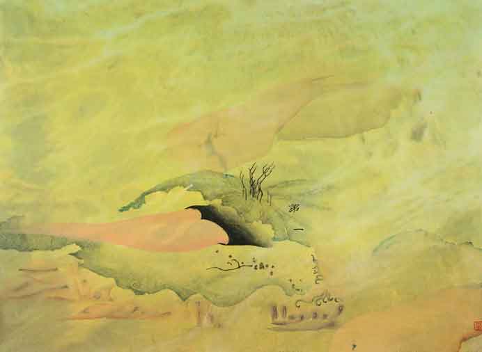 Wang Xiao  王霄  -  Green Water  -  Woodblock Print  60 x 80 cm  -  2012